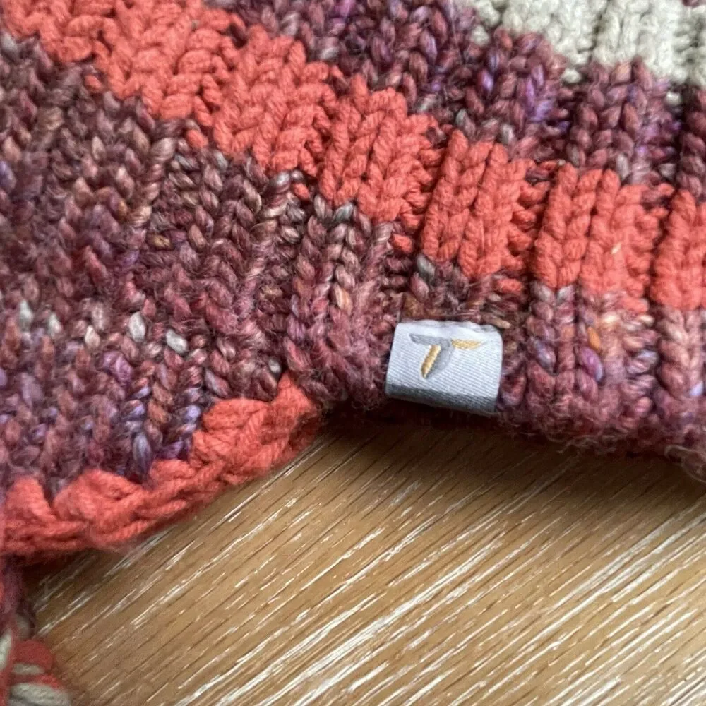 Columbia Titanium O/S Womens Knit Cognac Brown/Pumpkin Aviator Sherpa Hat Braids